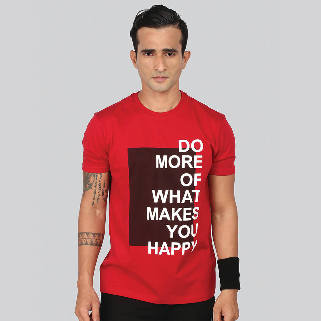 Graphic Printed T-shirt - Bold Red