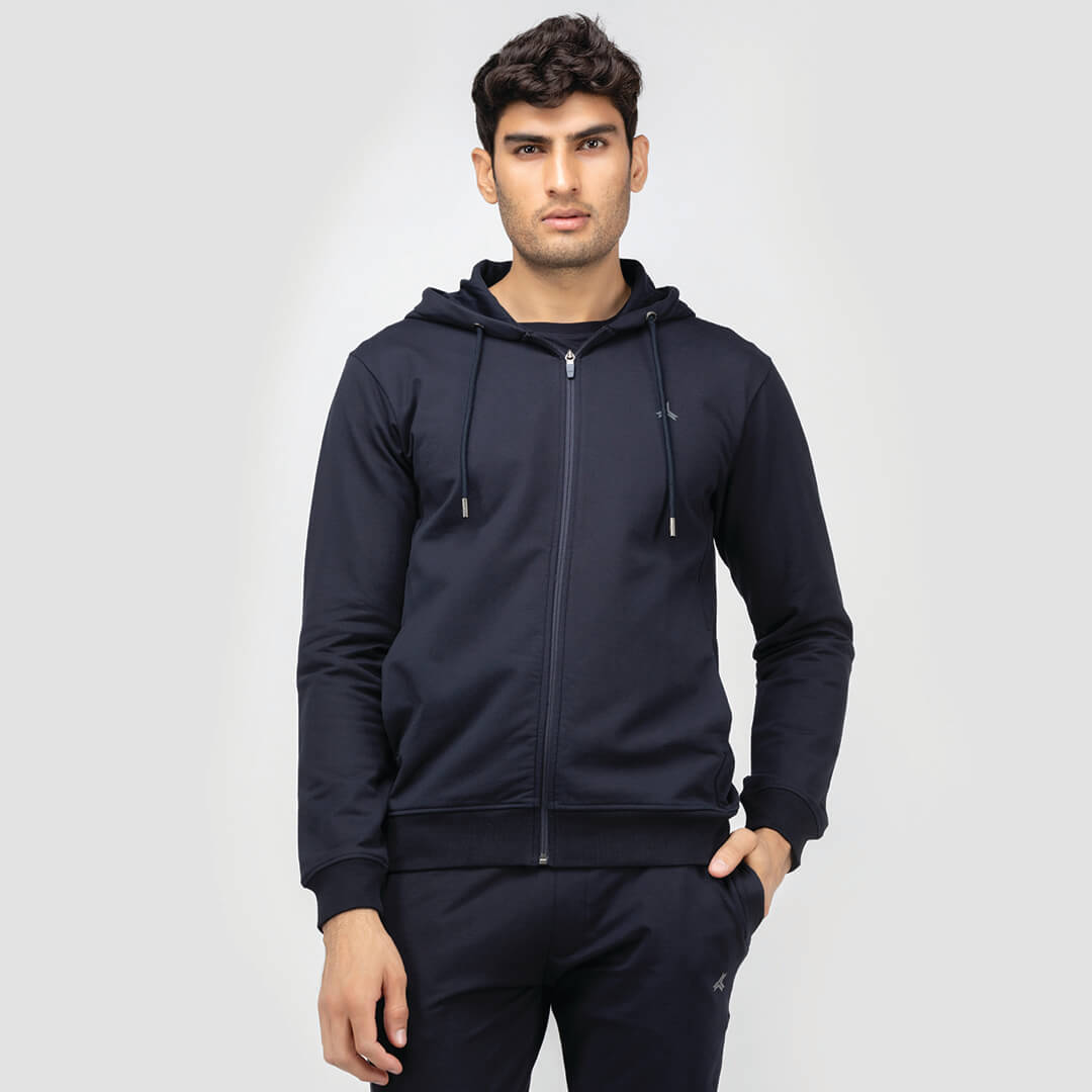 Navy blue zipper hoodie online