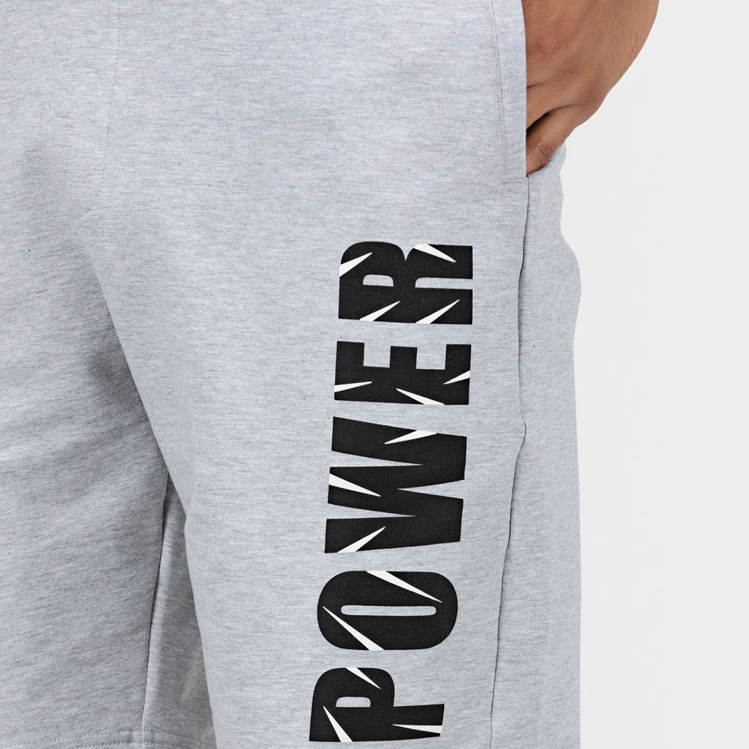 Men's Graphic Printed Shorts - Heather Grey ( Power )