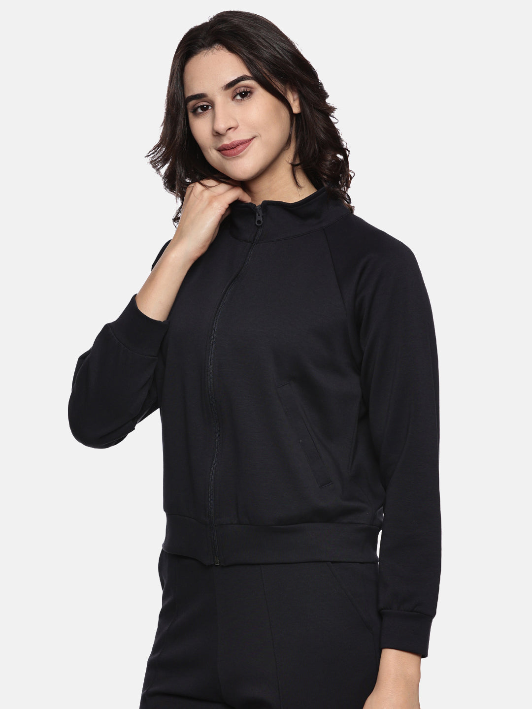 Modal Tech Flex Zip-up Sweatshirt - Pacific Navy