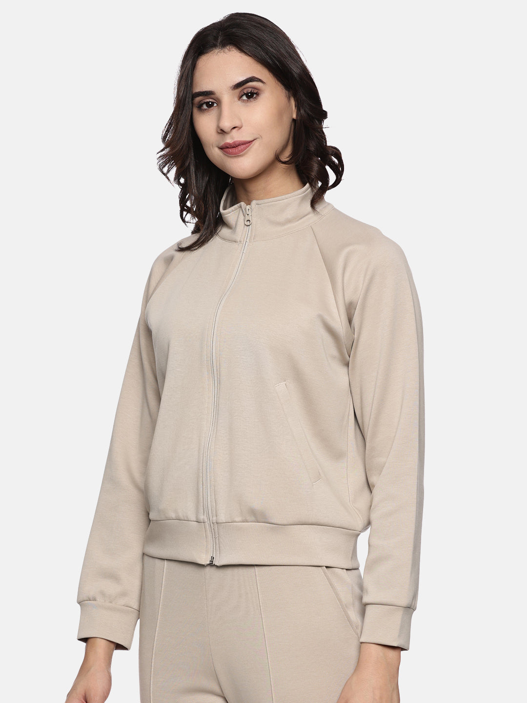 Modal Tech Flex Zip-up Sweatshirt - Bliss Beige
