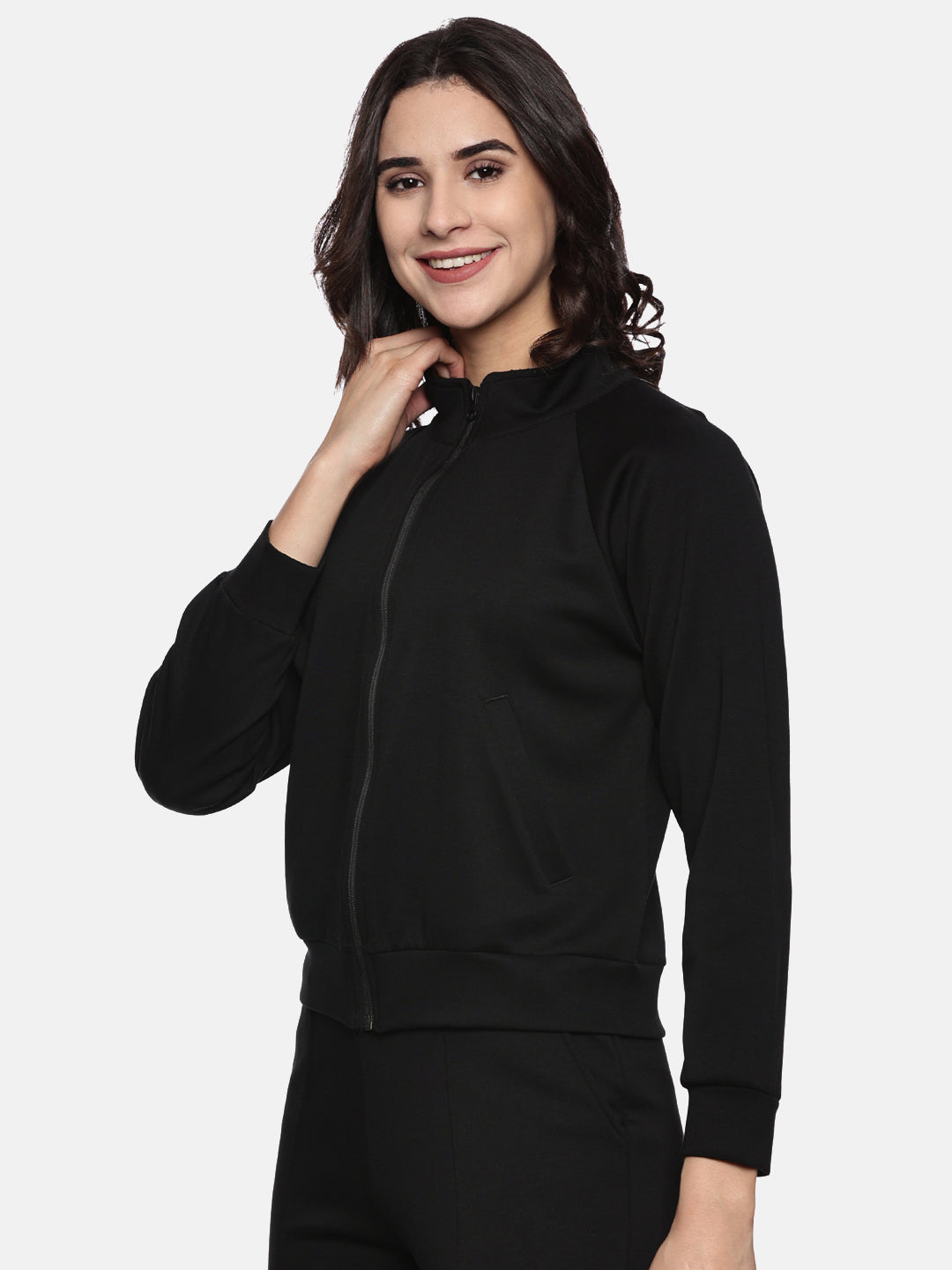 Women's Modal Tech Flex Zip-up Sweatshirt - Black