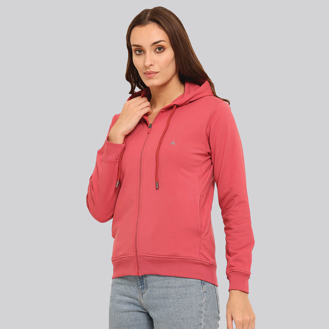 Zipper Hoodie Garnet Rose