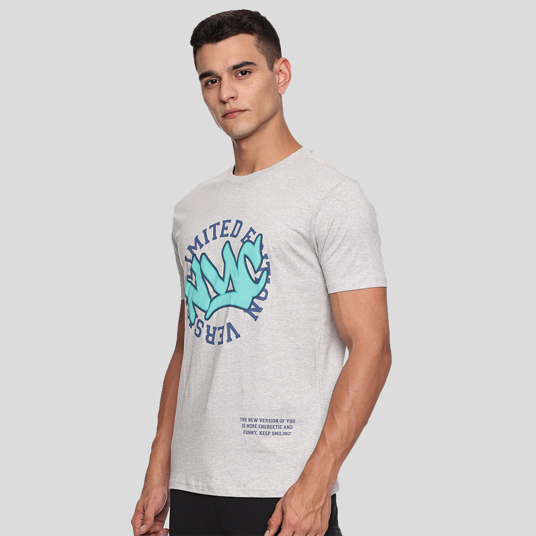 Graphic Printed T-shirt - Heather Grey