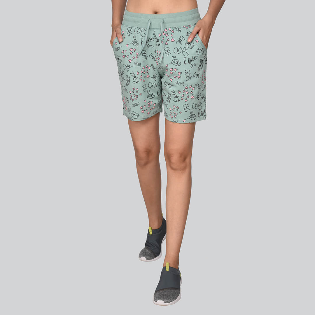 Printed Shorts - Apple Green
