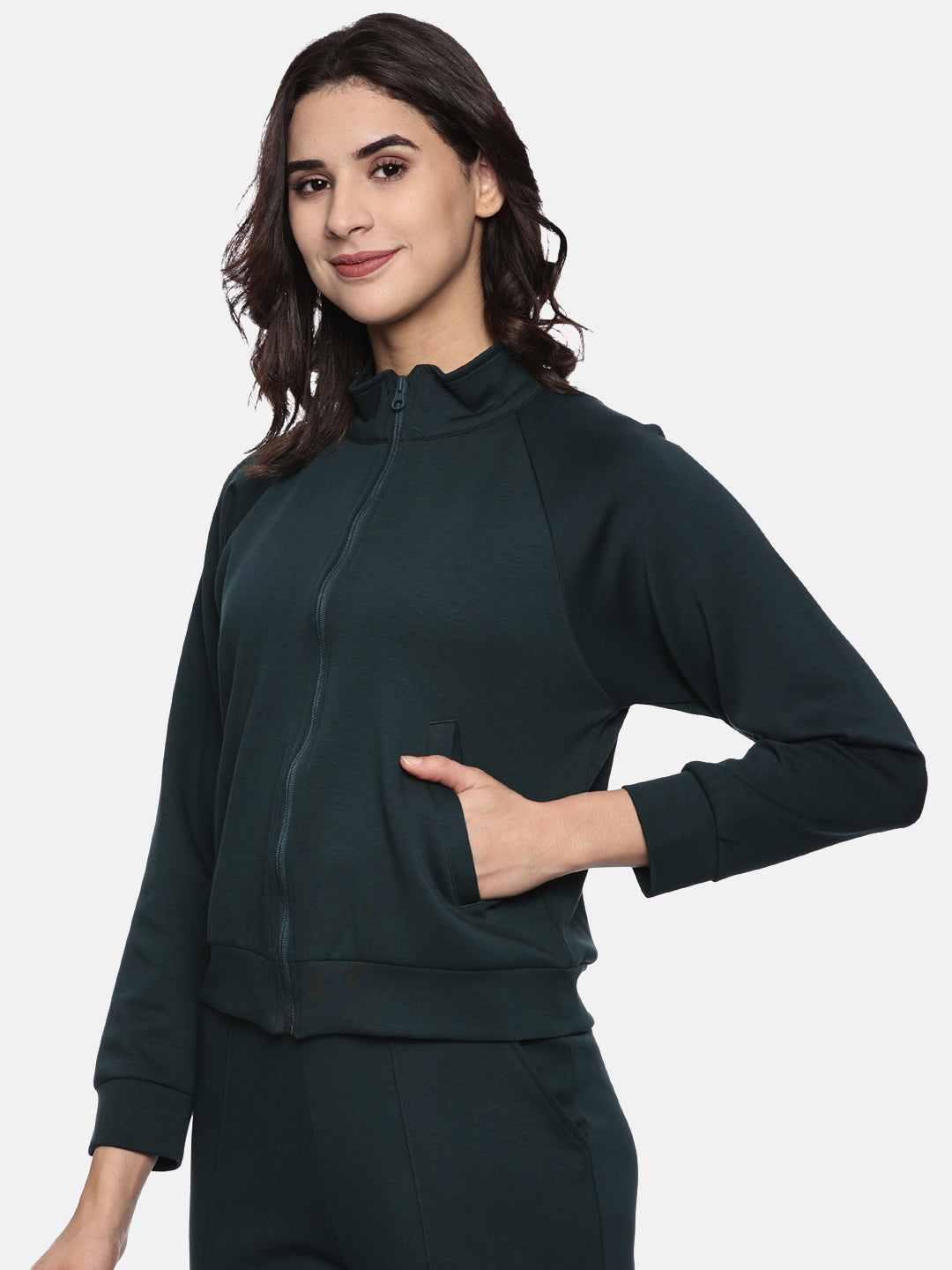 Women's Modal Tech Flex Zip-up Sweatshirt - Bliss Green