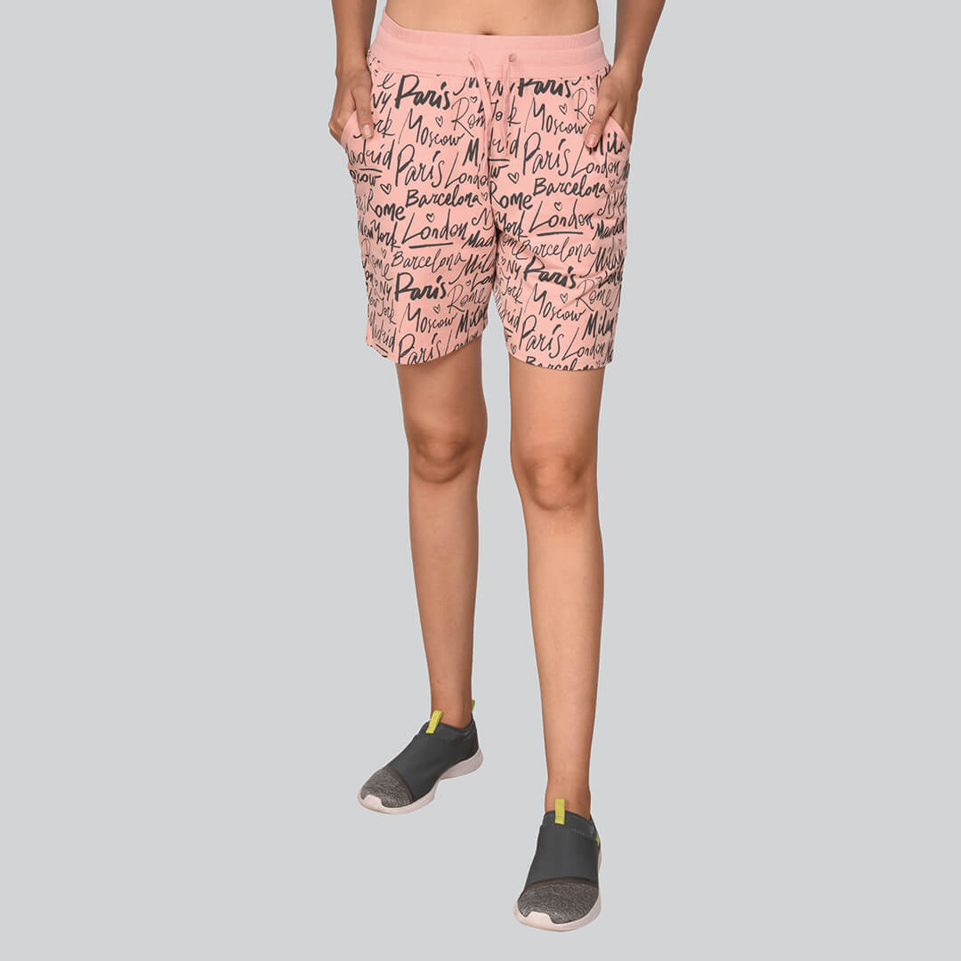 Printed Shorts - Rose Pink
