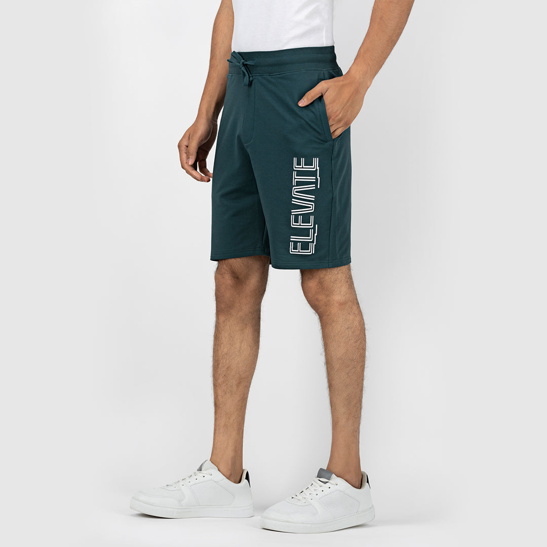 Men's Graphic Printed Shorts - Forest Green ( Elevate )
