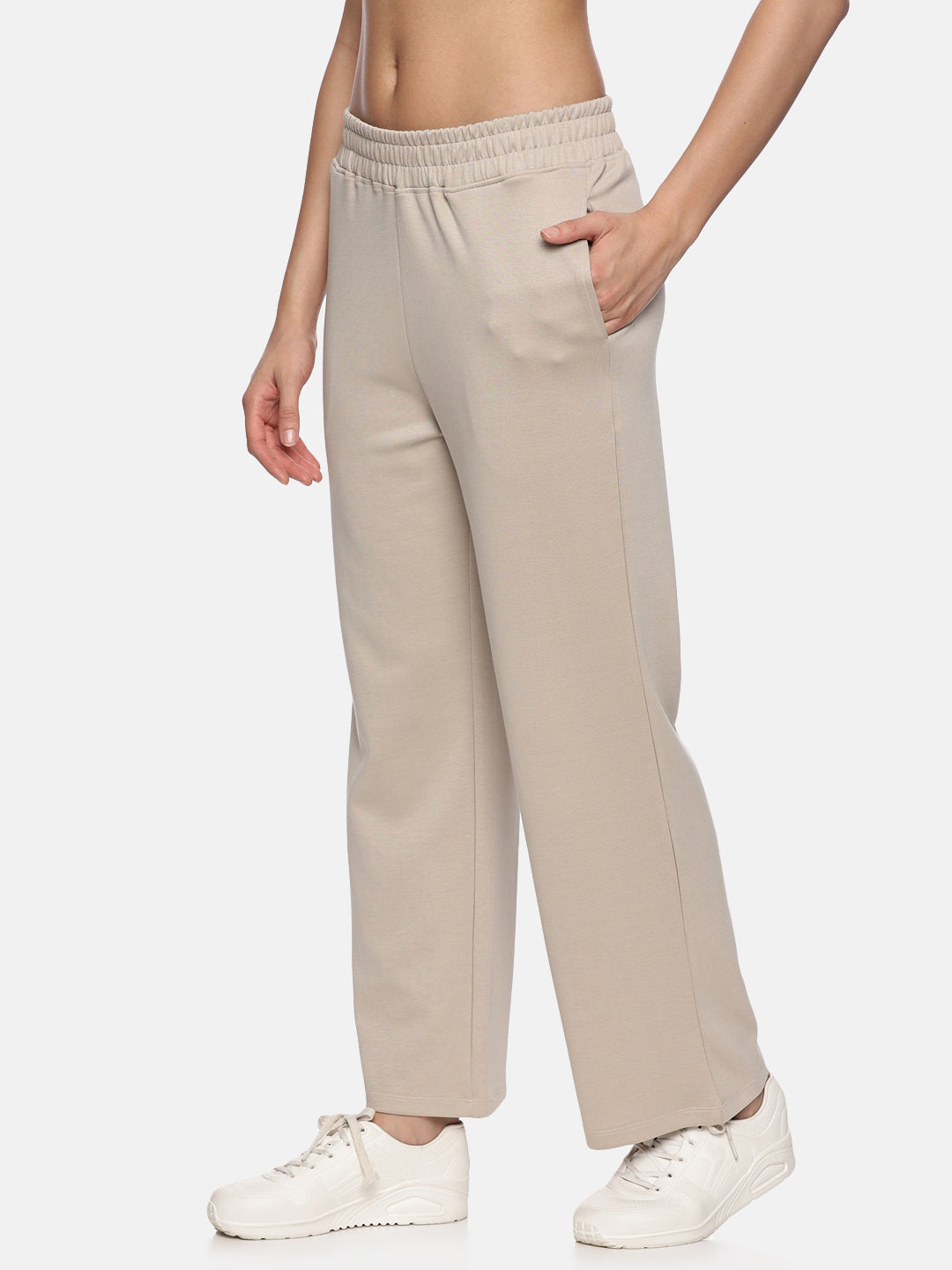 Womens Modal Tech Flex Flare Pants - Bliss Beige