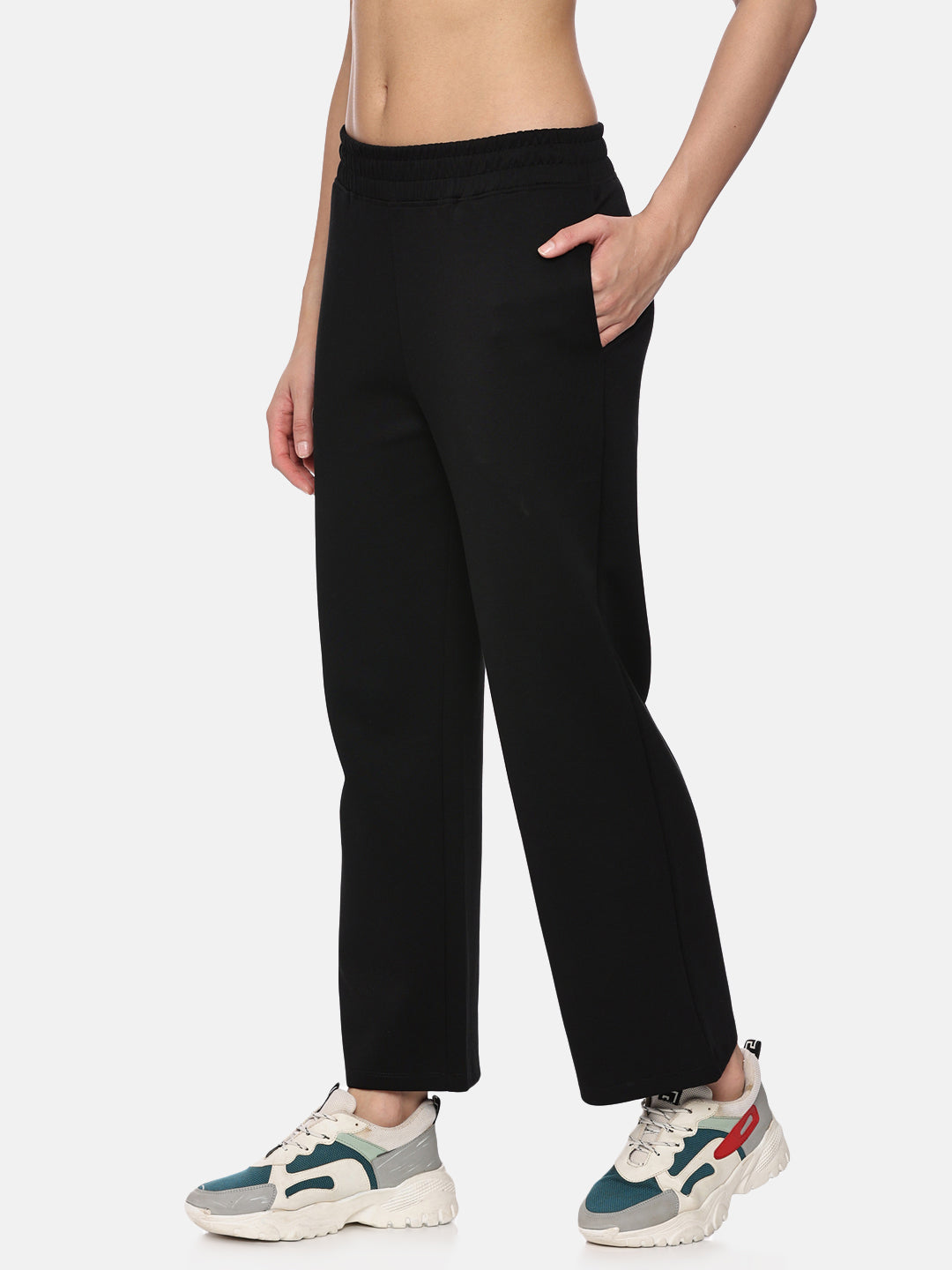 Womens Modal Tech Flex Flare Pants - Black