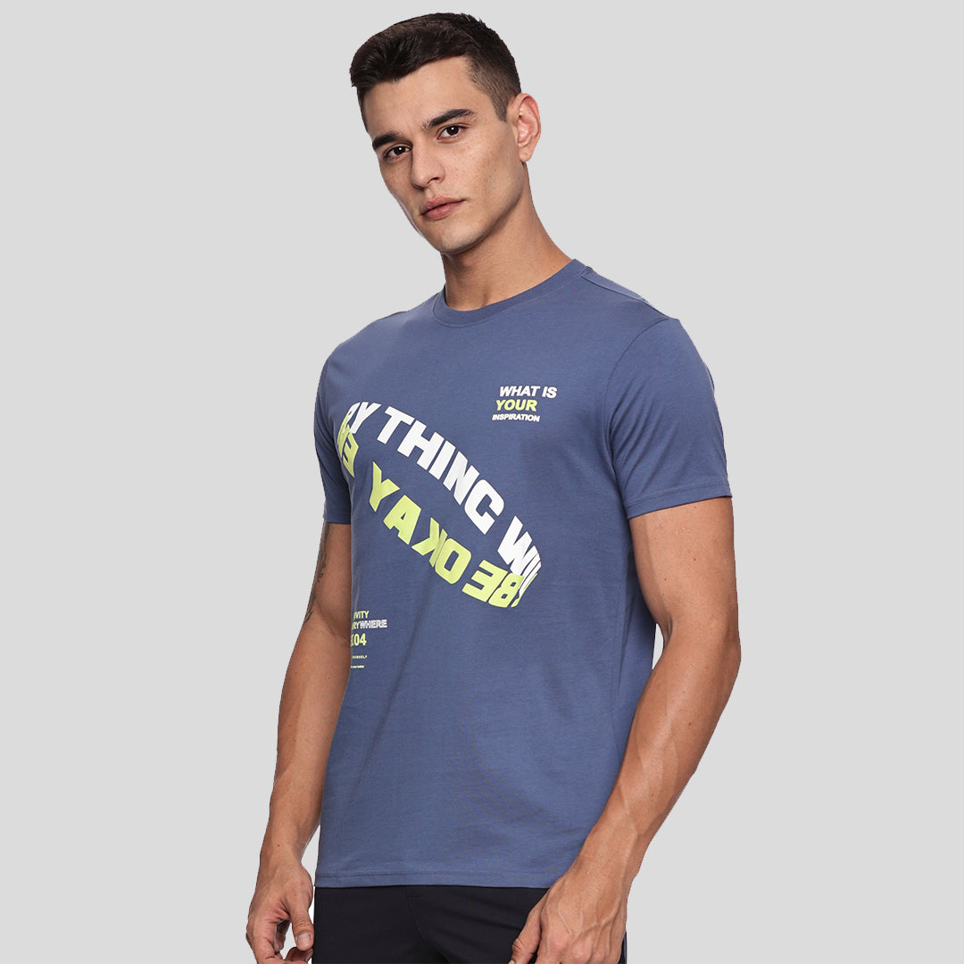 Graphic Printed T-shirt - Candy Blue