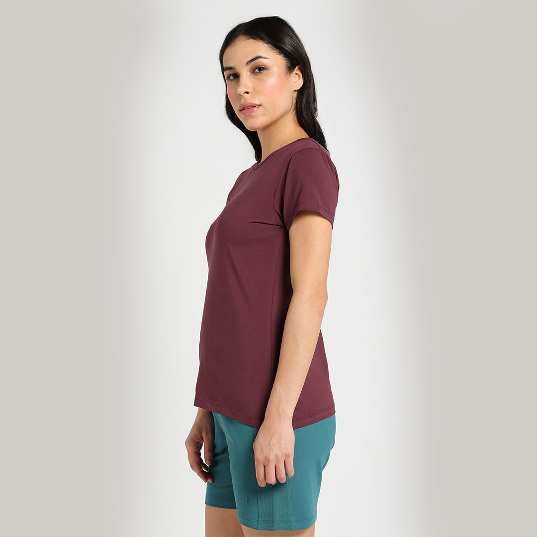 Crew Neck Solid T-Shirt - Bliss Burgundy