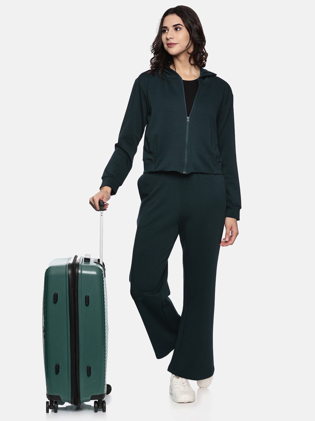 Womens Modal Tech Flex Flare Pants - Bliss Green