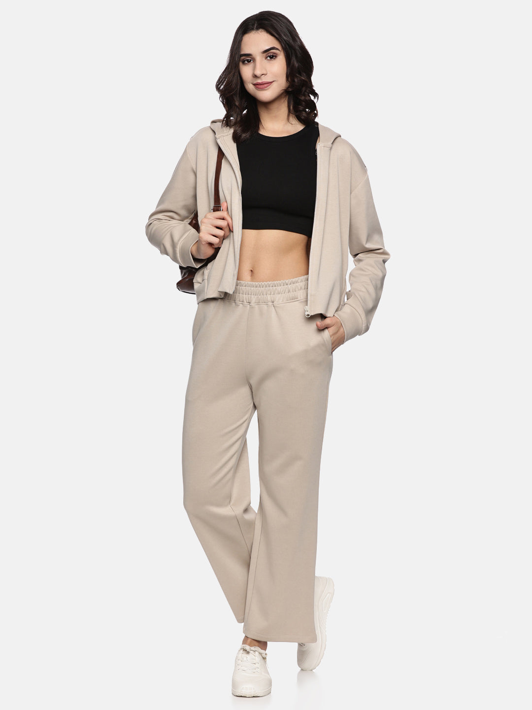Womens Modal Tech Flex Flare Pants - Bliss Beige