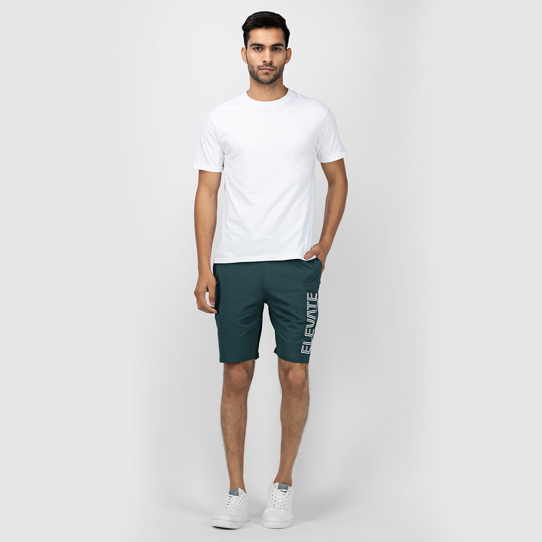 Men's Graphic Printed Shorts - Forest Green ( Elevate )