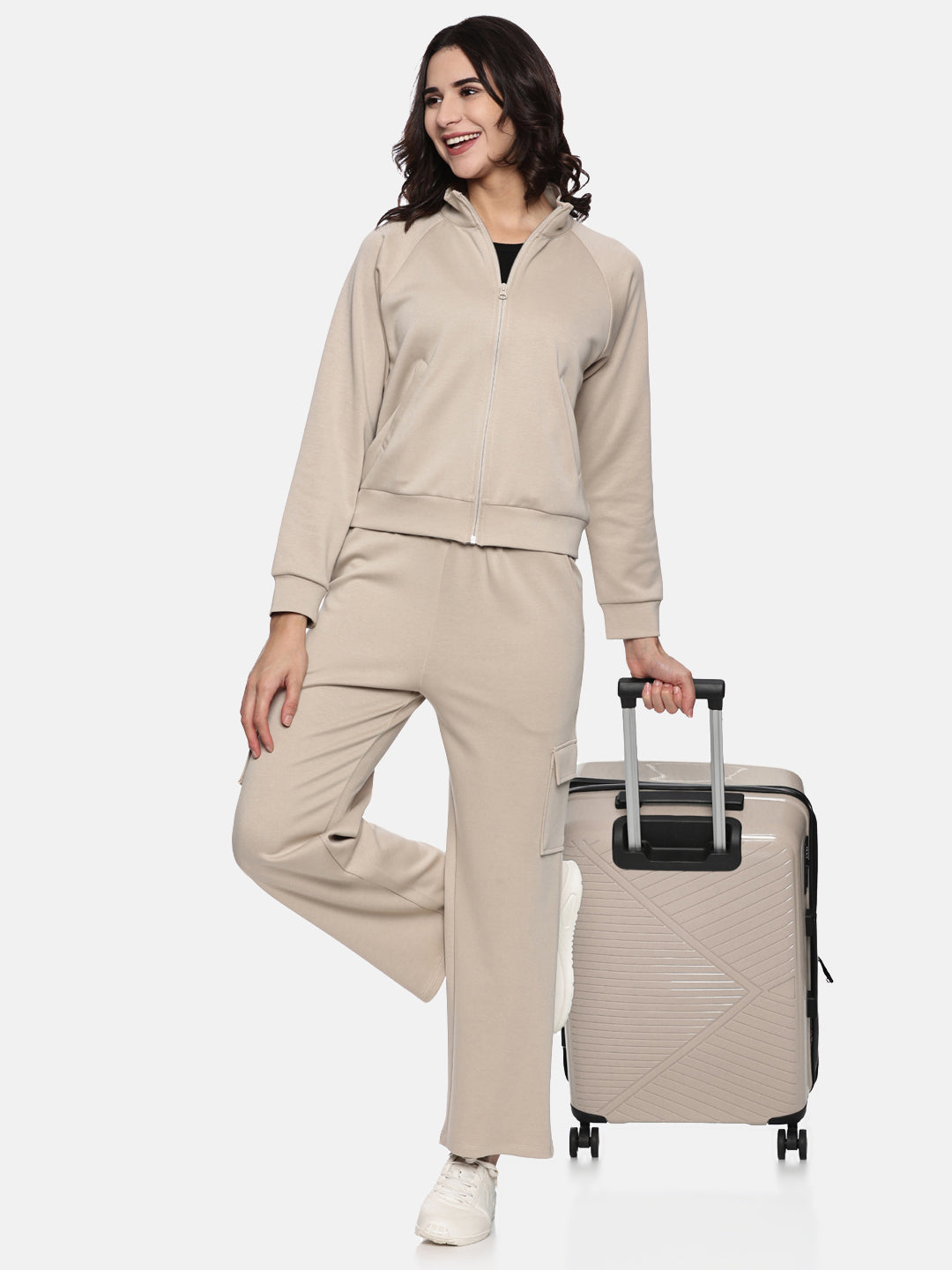 Womens Modal Tech Flex Cargo Pants - Bliss Beige