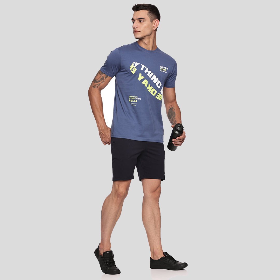 Graphic Printed T-shirt - Candy Blue