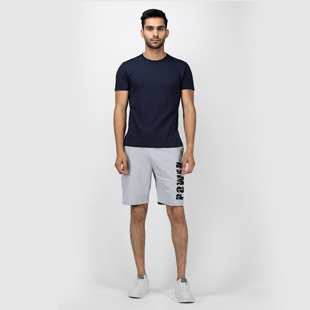 Men's Graphic Printed Shorts - Heather Grey ( Power )