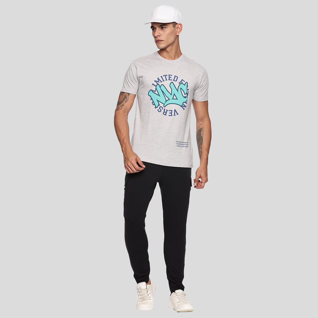 Graphic Printed T-shirt - Heather Grey