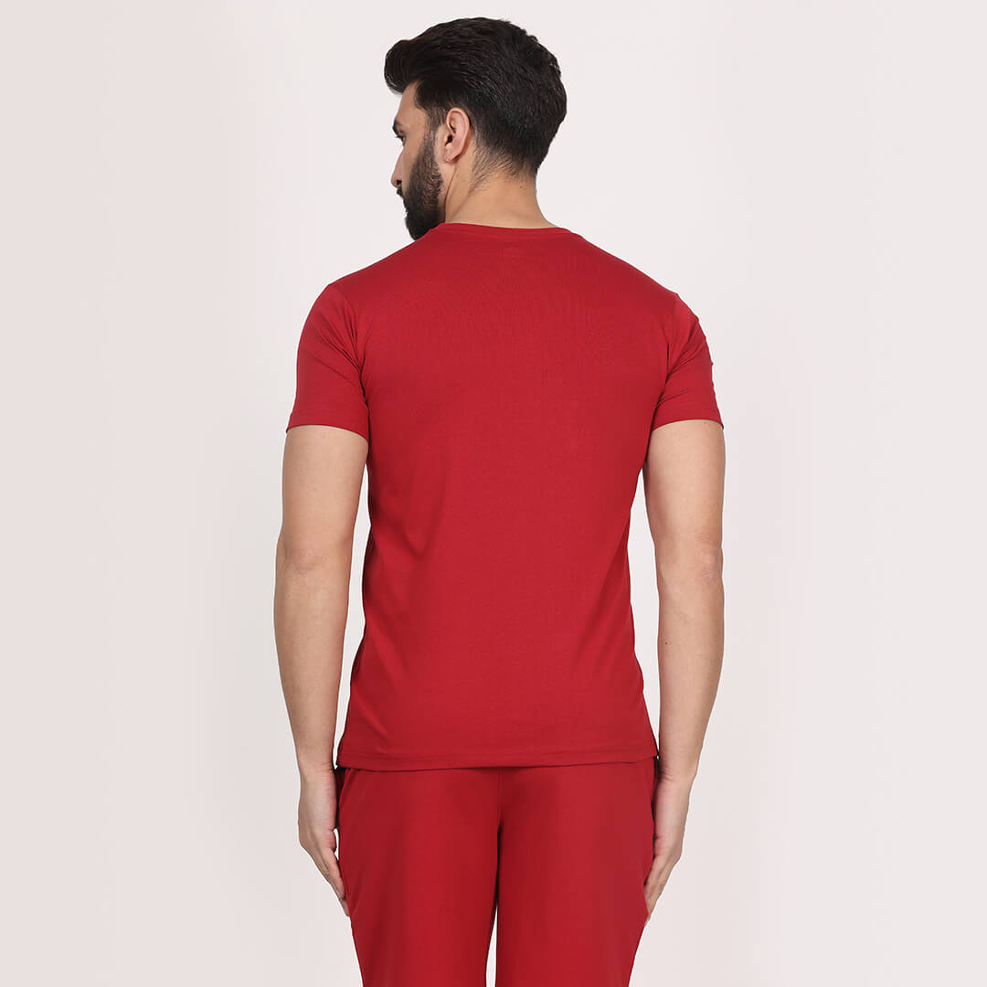 Infinia Men City Printed T-shirt-  Tokyo Red