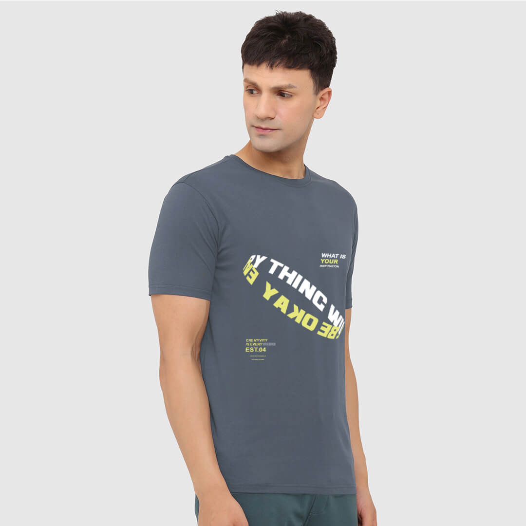 Graphic Printed T-shirt - Candy Blue