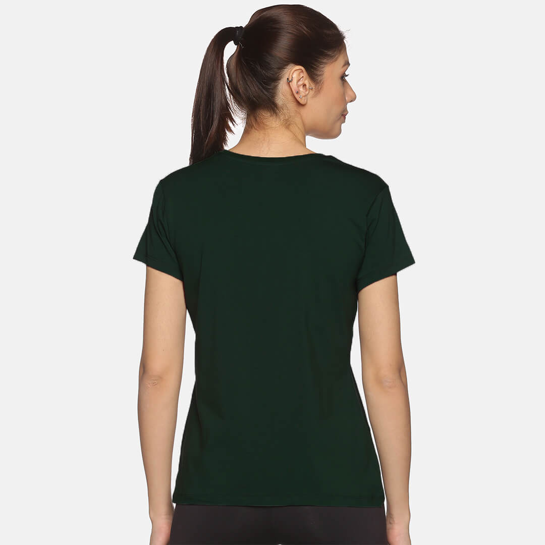 Crew Neck Solid T-Shirt - Deep Green