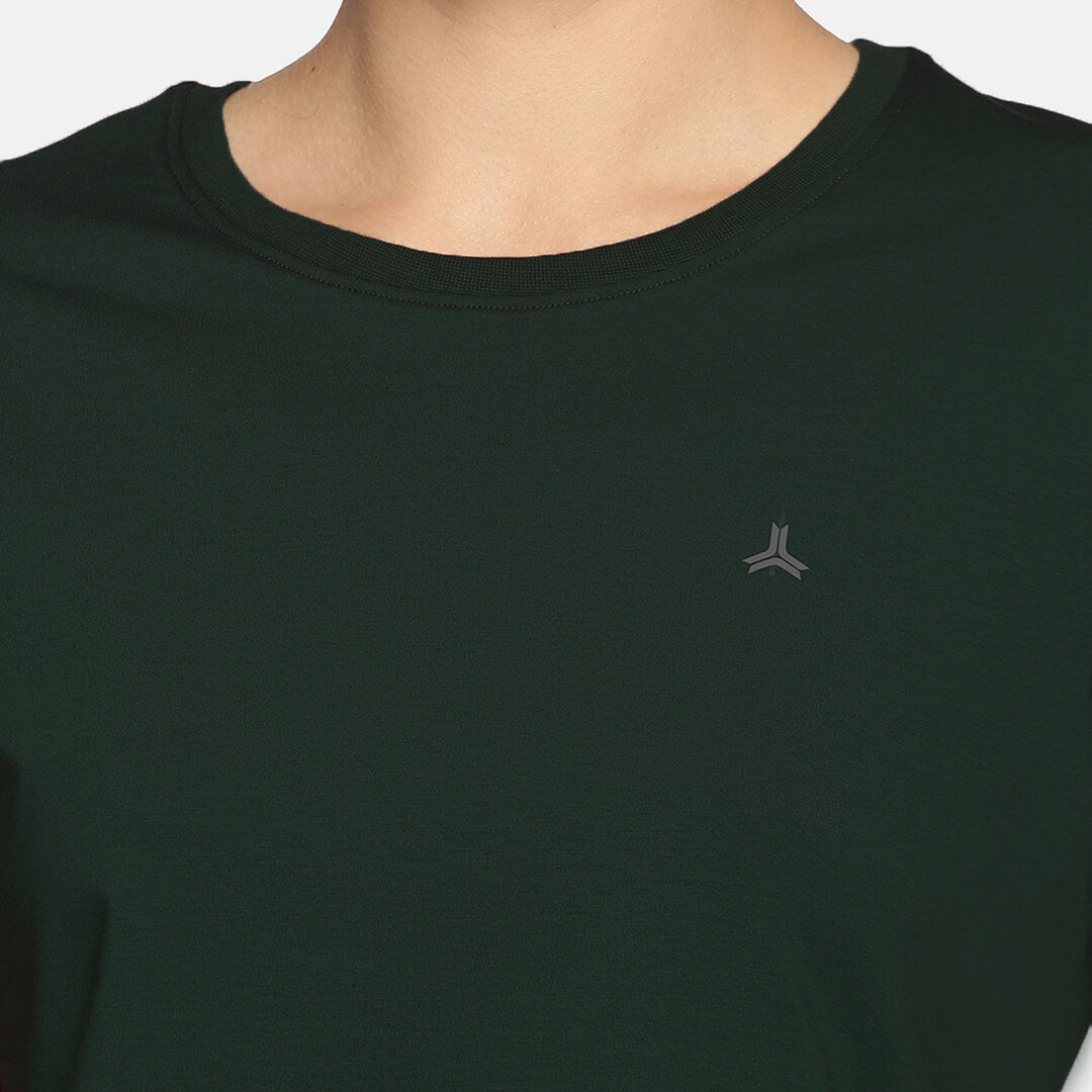 Crew Neck Solid T-Shirt - Deep Green