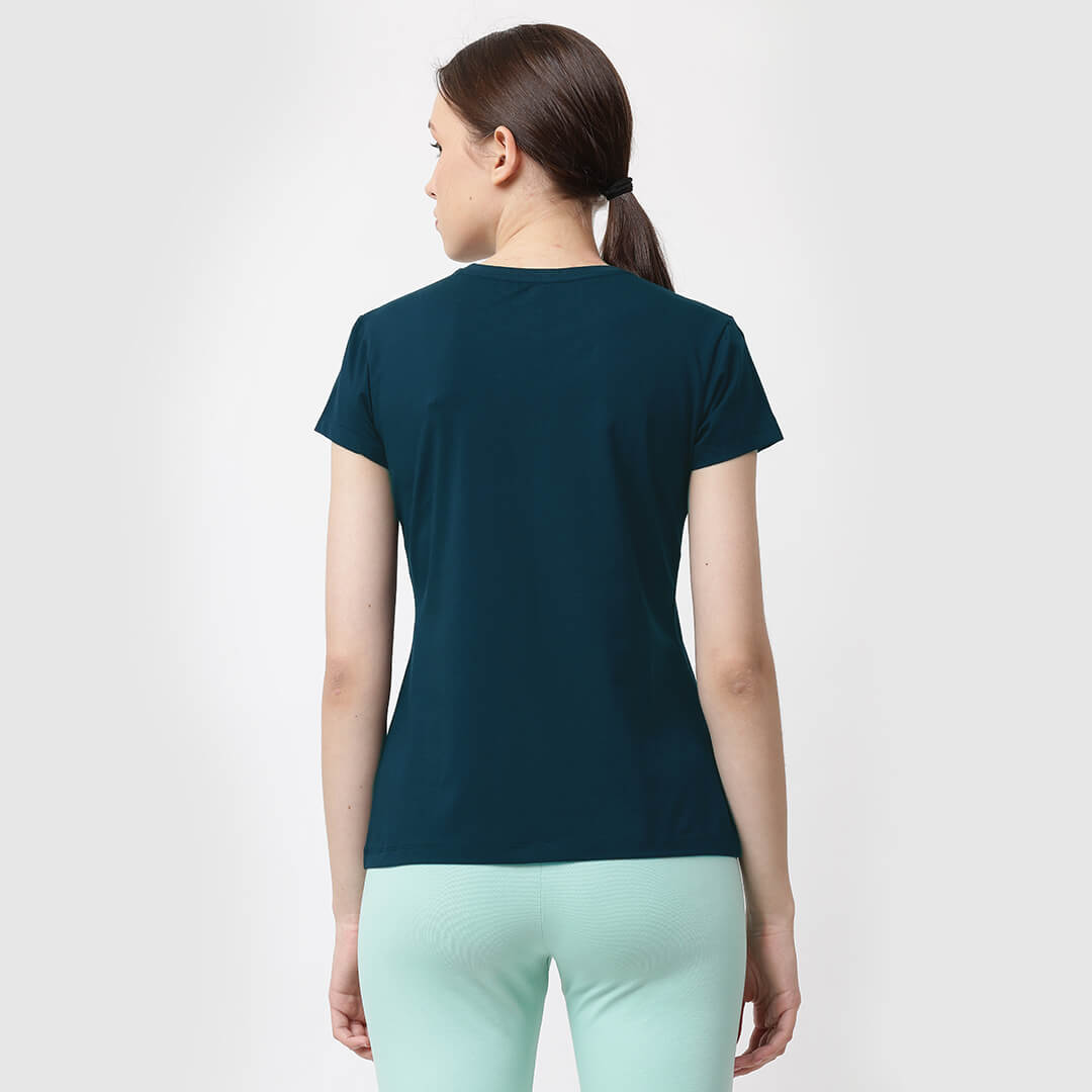 Crew Neck Solid T-Shirt - Express Blue