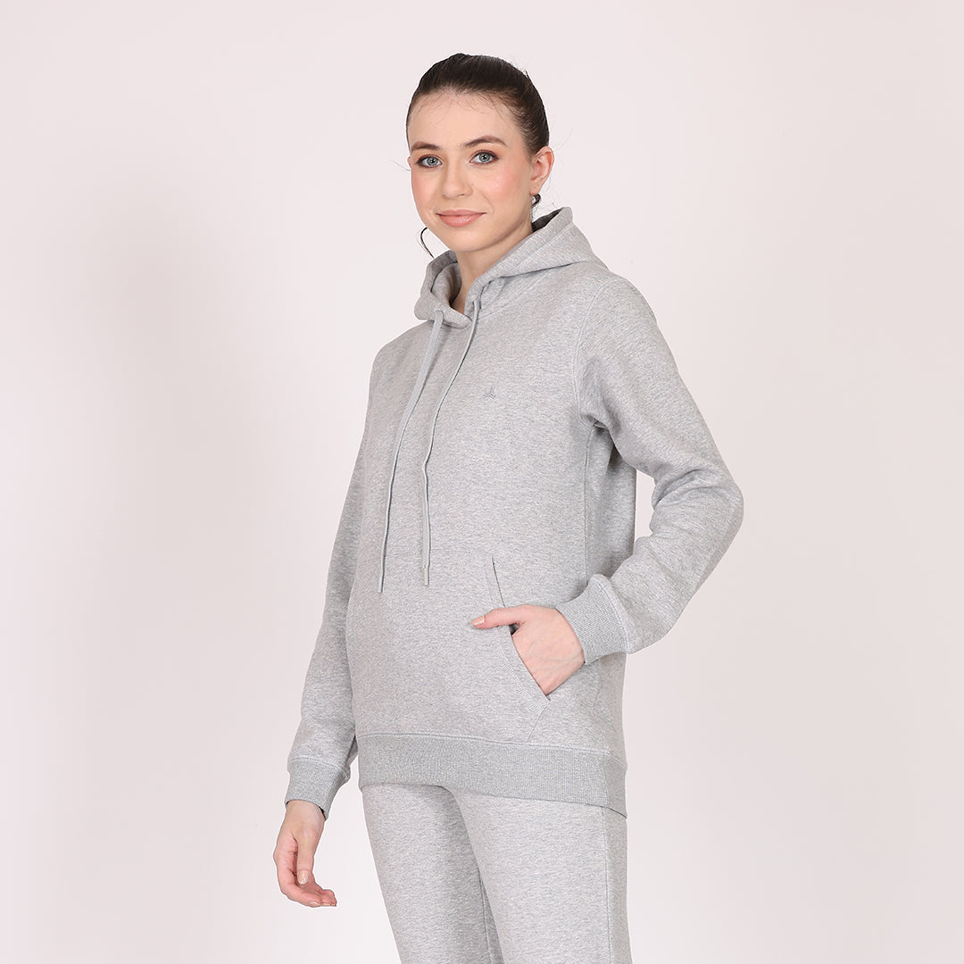 Women Basic Hoodie-Heather Grey