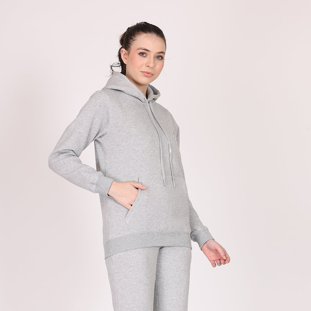 Women Basic Hoodie-Heather Grey