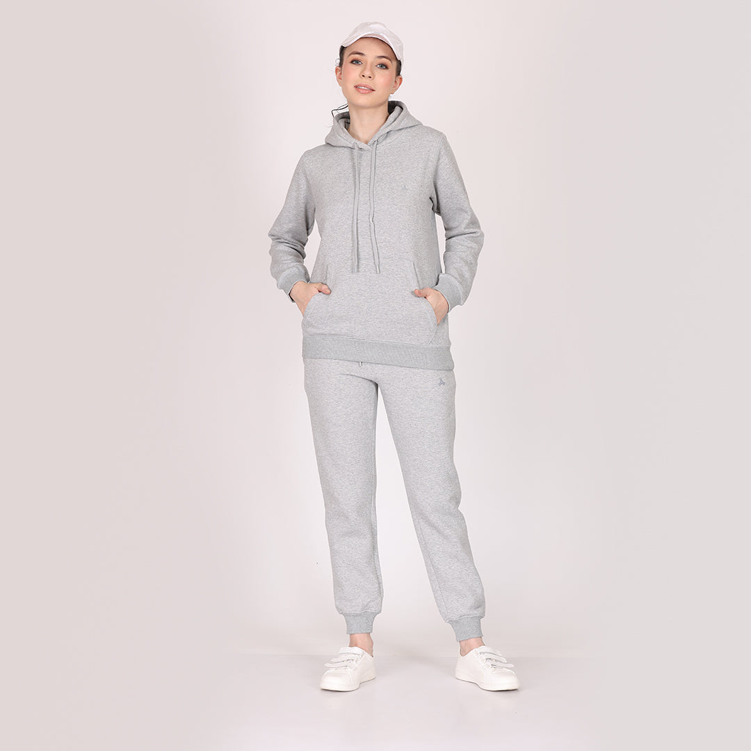 Women Basic Hoodie-Heather Grey
