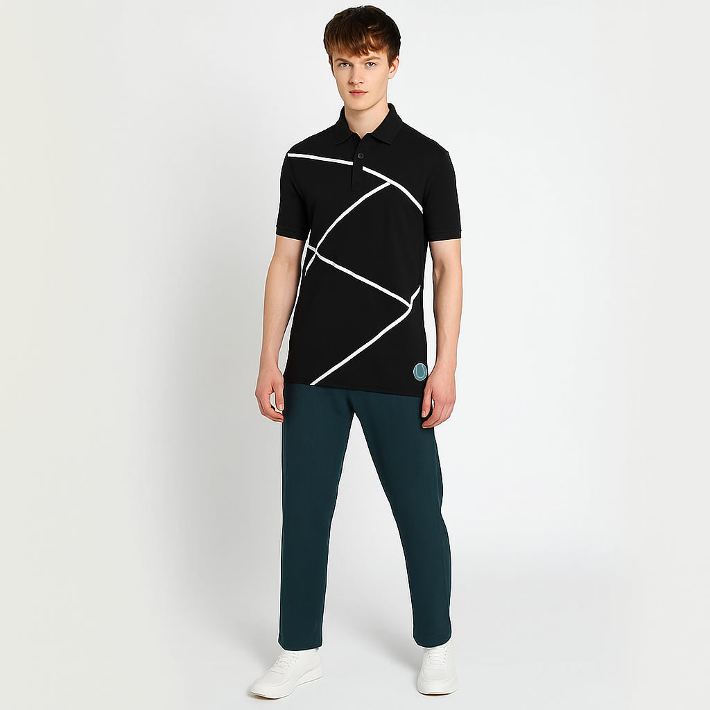 Tennis Polo T-shirt- Black