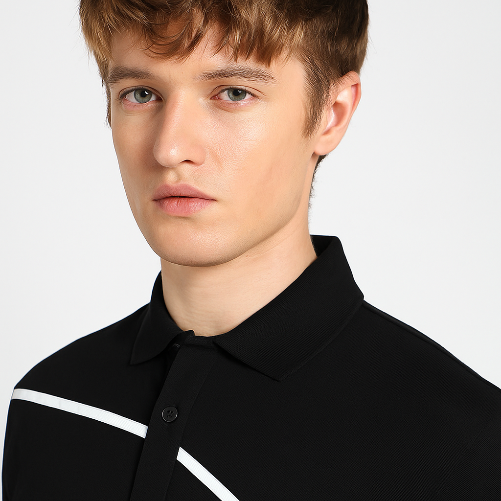 Tennis Polo T-shirt- Black