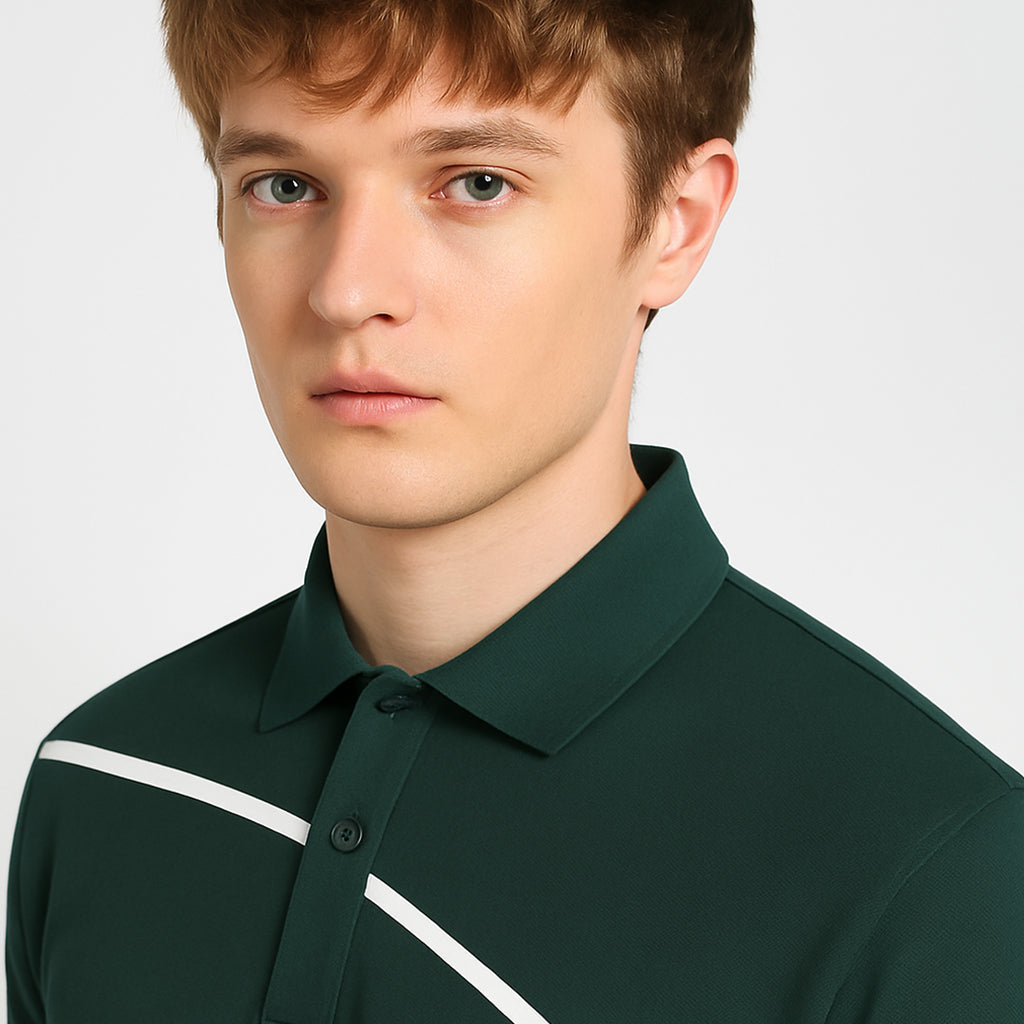 Tennis Polo T-shirt- Duck Green