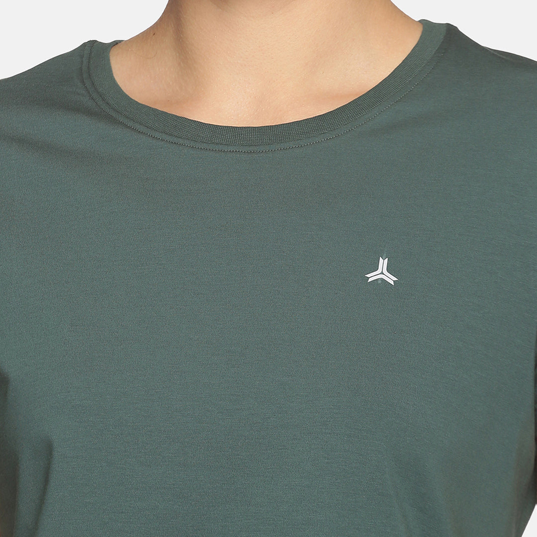 Crew Neck Solid T-Shirt - Pine Green