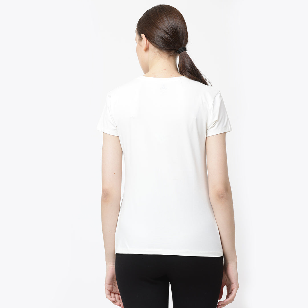 Crew Neck Solid T-Shirt - Off White