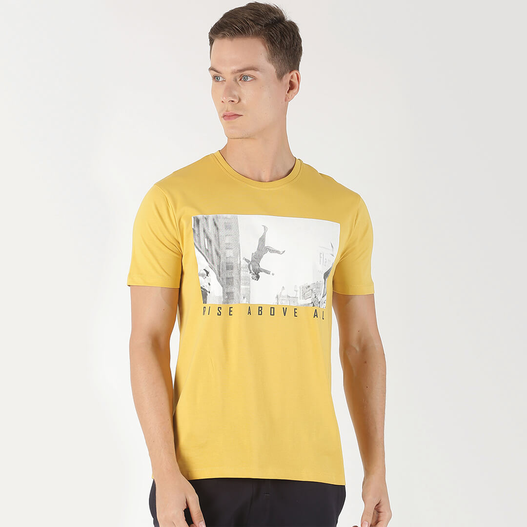 Graphic Printed T-Shirt - Yellow