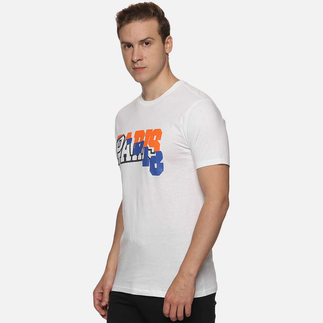 White Graphic Printed T-shirts - Paris