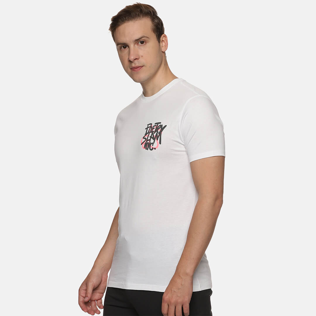 White Graphic Printed T-shirts - Poetry