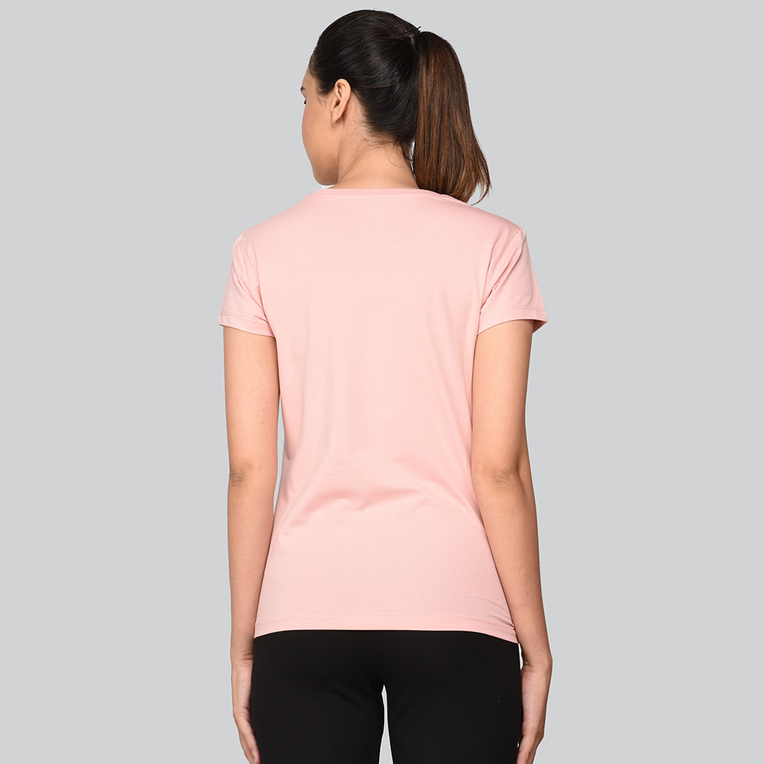 Crew Neck Solid T-Shirt - Rose Pink