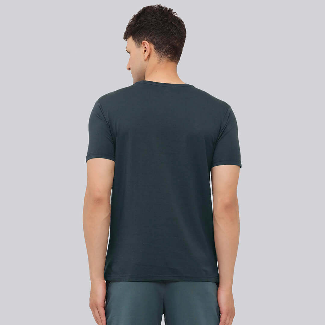 Solid Stretch T-shirt - Peacock Blue