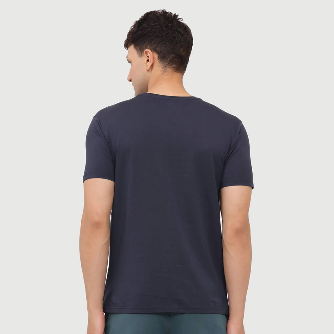 Solid Stretch T-shirt -  Denim Blue