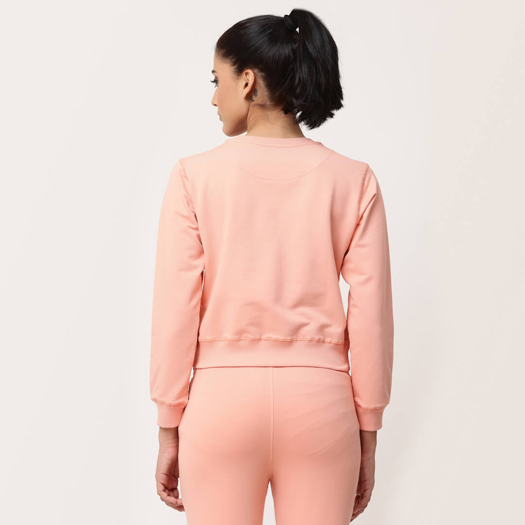 Crop Sweatshirts - Peach